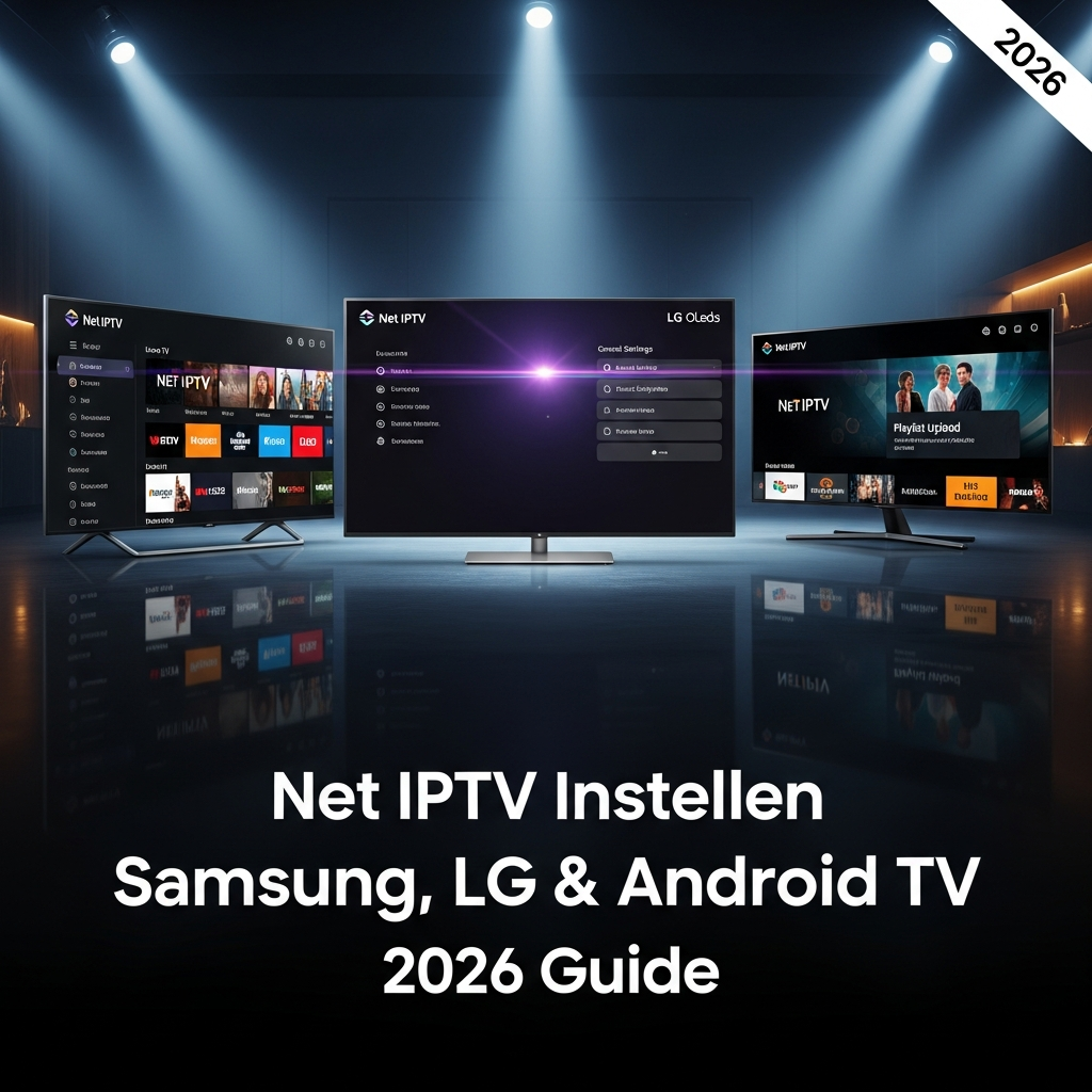 Net IPTV Instellen Samsung, LG & Android TV 2026 Guide